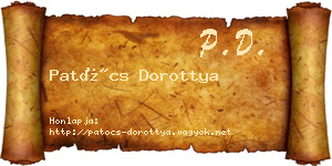 Patócs Dorottya névjegykártya
