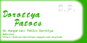 dorottya patocs business card